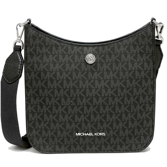 MICHAEL KORS Briley Small Logo Messenger Bag BLACK SIGNATURE COLOR - Picture 4 of 15